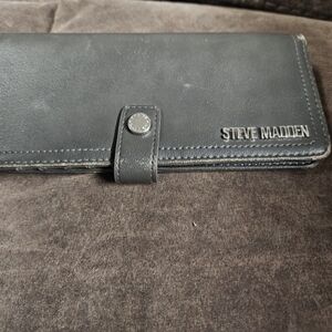 Steve Madden Charcoal Leather Clutch